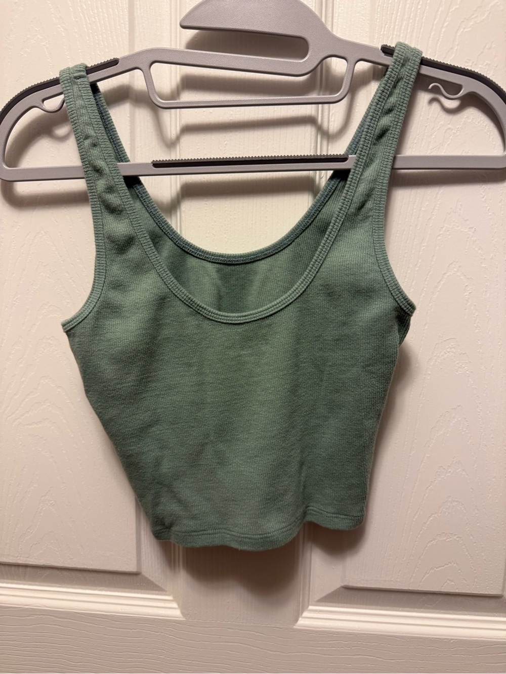 PacSun Ribbed Scoop Tank in Sage Green